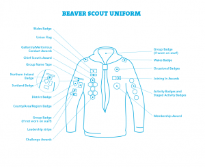 Beaver Scout badge placement diagram